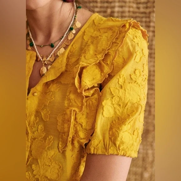 Sézane Jordanna Blouse in Ochre FR 36 / US 4 - Picture 3 of 10